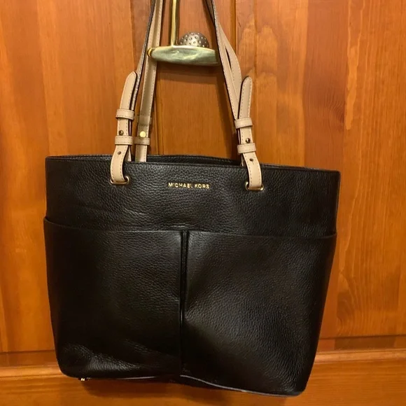 Michael Kors Black Leather Tote Bag - Picture 1 of 5